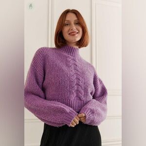 WOMANCE Knit sweater with balloon sleeves SMALL